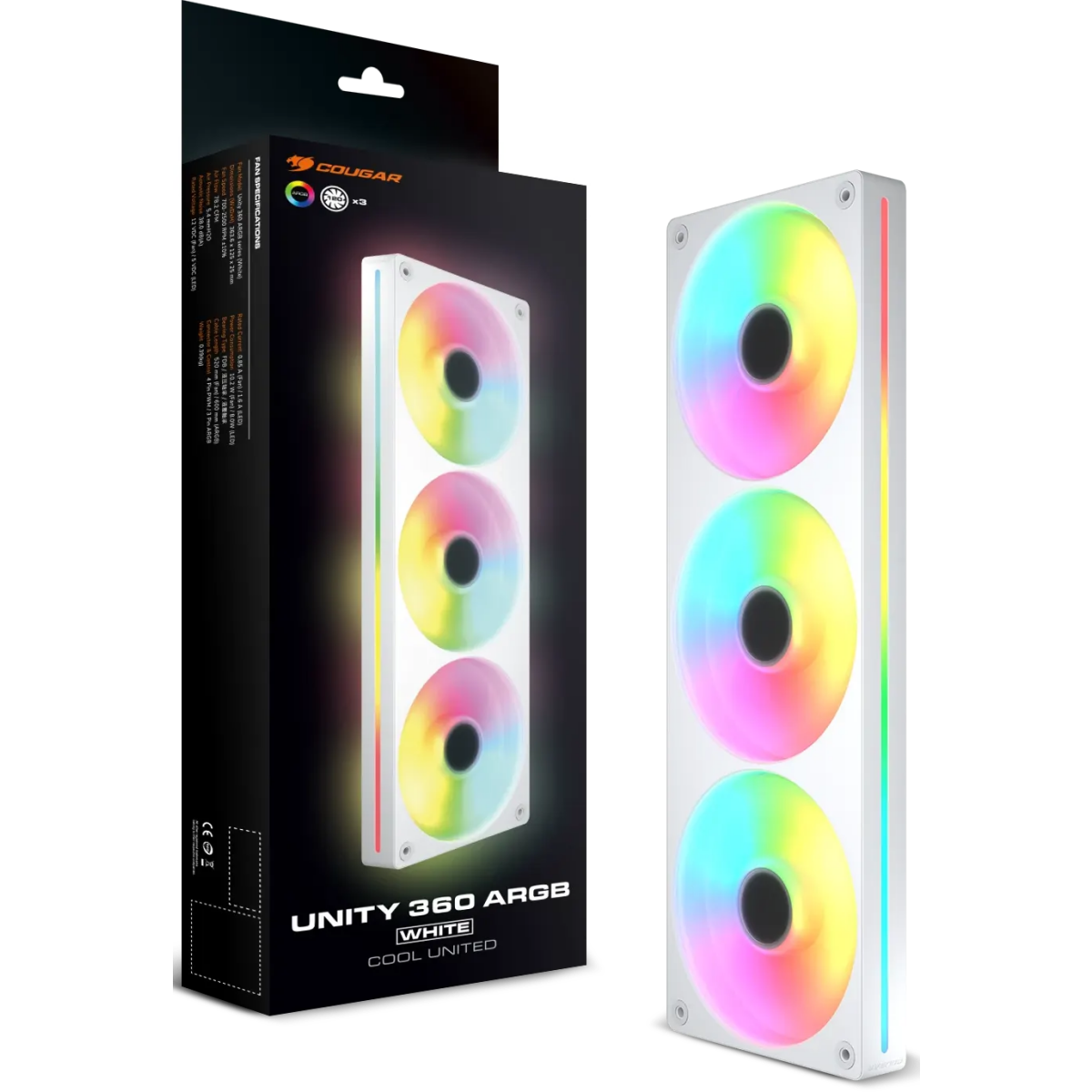 Ventilateur pour boîtier Cougar Unity360-RW ARGB​ White - CF-UN360RW-RGB​ - photo 4