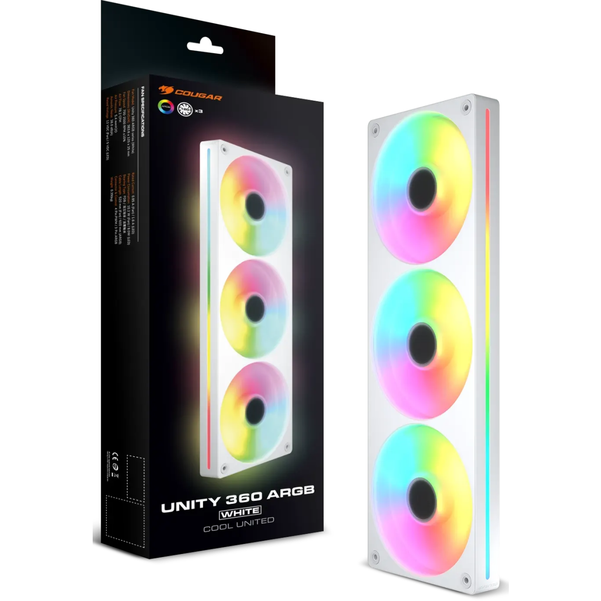 Ventilateur de boîtier Cougar Unity360-FW ARGB White - CF-UN360FW-RGB - photo 4