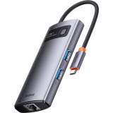 station daccueil Baseus Metal Gleam Series 4-in-1 Type-C Grey (WKWG070113)