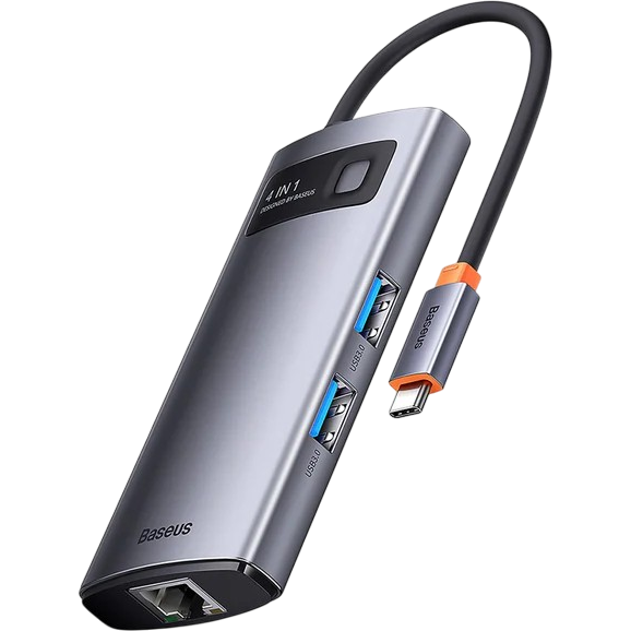 station daccueil Baseus Metal Gleam Series 4-in-1 Type-C Grey - WKWG070113