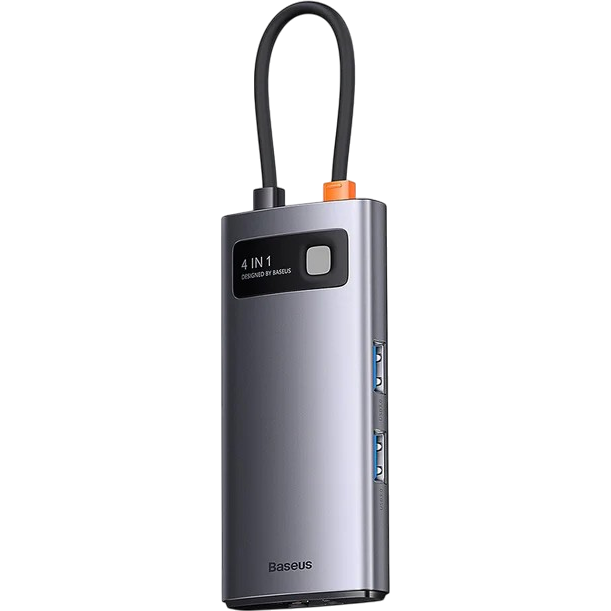 station daccueil Baseus Metal Gleam Series 4-in-1 Type-C Grey - WKWG070113 - photo 2