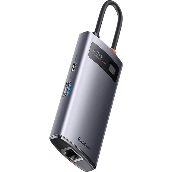 station daccueil Baseus Metal Gleam Series 4-in-1 Type-C Grey - WKWG070113 - photo 3