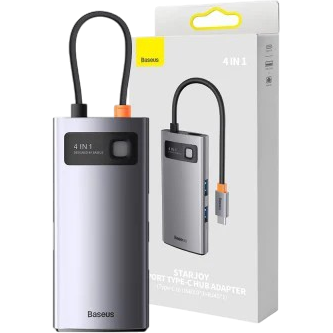 station daccueil Baseus Metal Gleam Series 4-in-1 Type-C Grey - WKWG070113 - photo 4