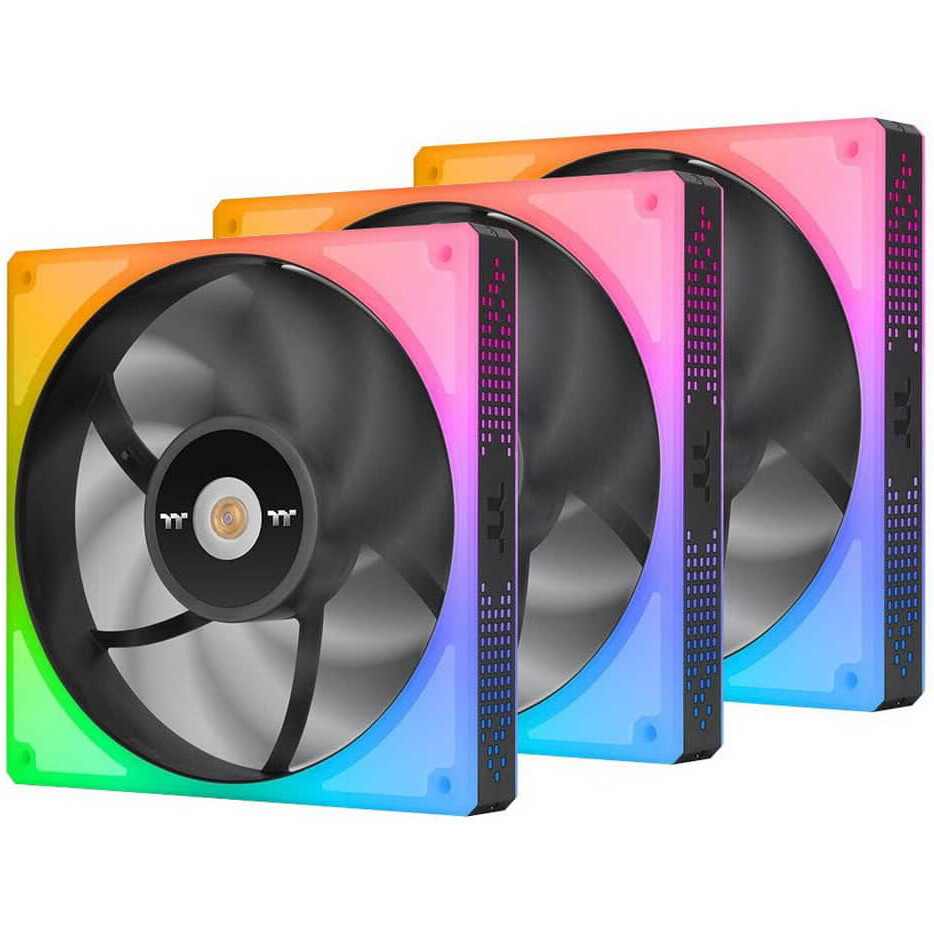 Ventilateur pour boîtier Thermaltake TOUGHFAN 12 RGB High Static Pressure TT Premium Edition Black (3-Fan Pack) - CL-F135-PL12SW-A