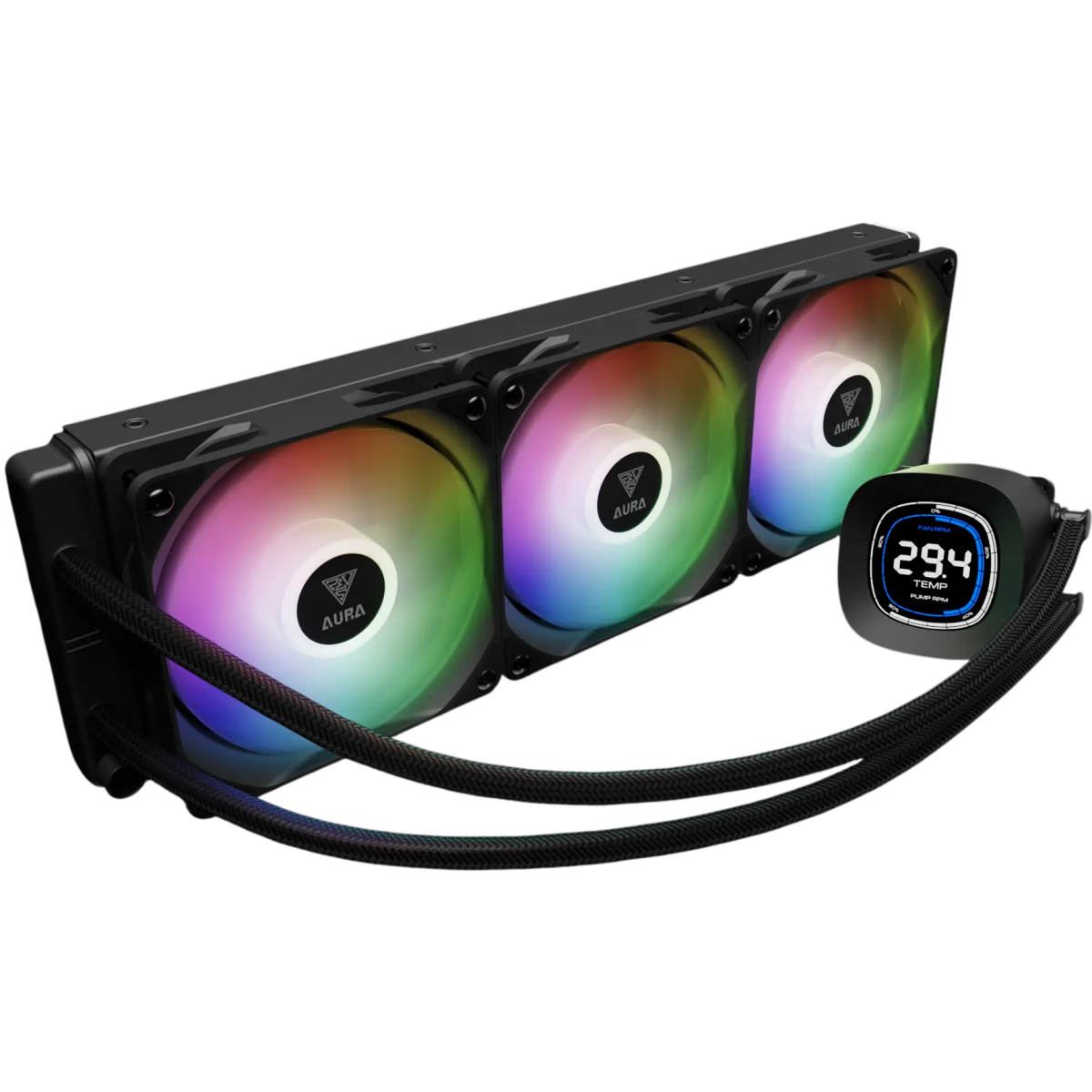 Système de refroidissement par liquide GAMDIAS Aura GL360 Digital Black - 16322-05000-30000-G