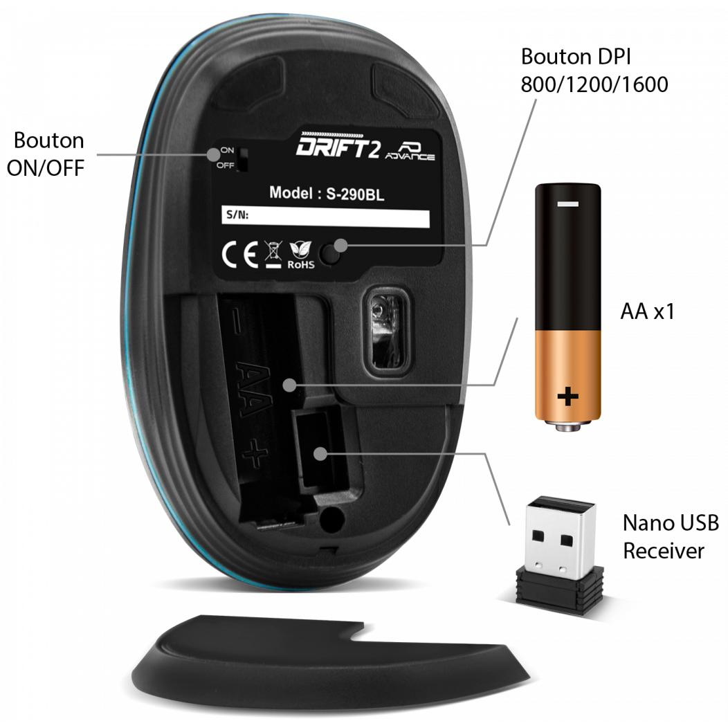 Souris Advance DRIFT2 Blue - S-290BL - photo 4