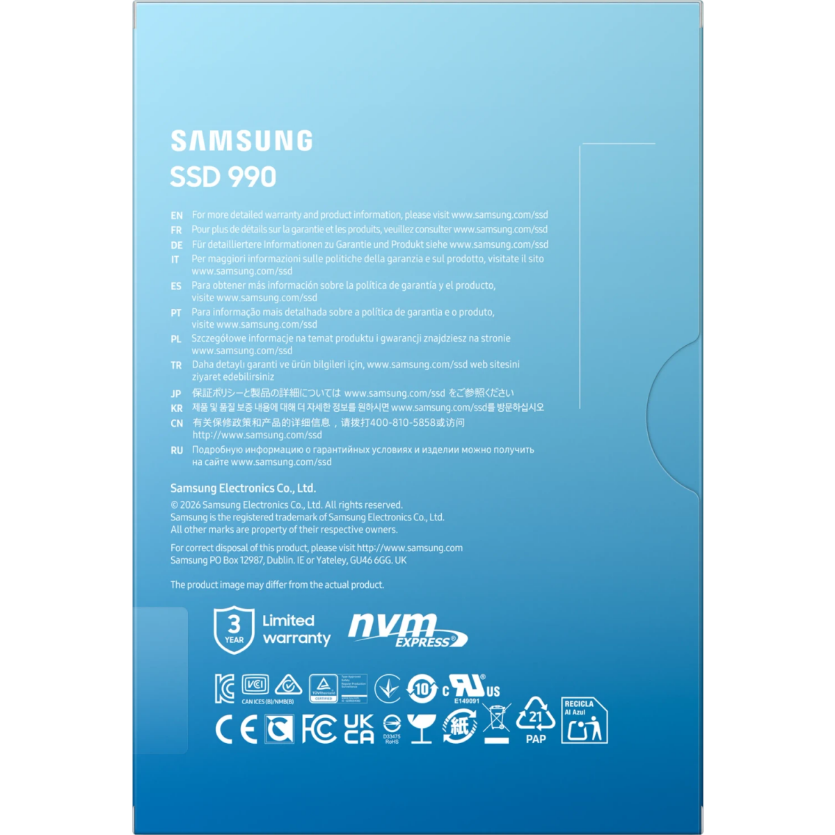 Disque SSD 1TB Samsung 990 (MZ-V9V1T0BW) - photo 7