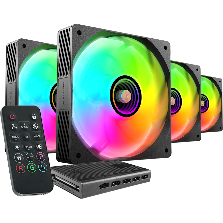 Вентилятор для корпуса Mars Gaming MF-Si4kit Black (4-Fan Pack) - MFSI4KIT