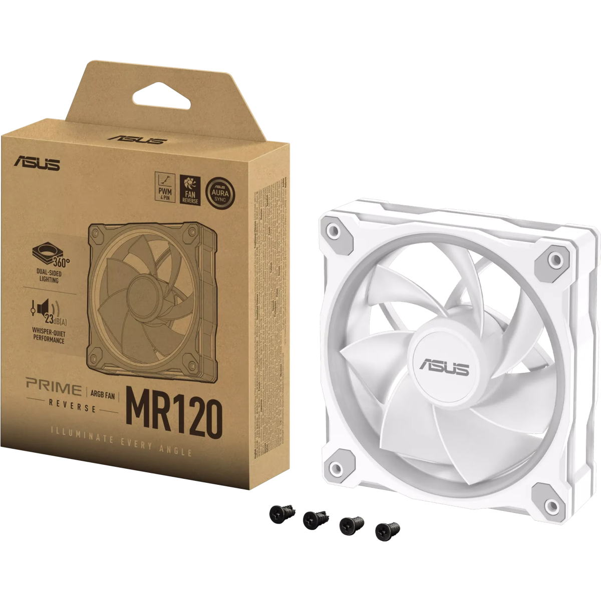 Вентилятор для корпуса ASUS Prime MR120 ARGB Reverse White - 90DA00L3-B09000 - photo 12