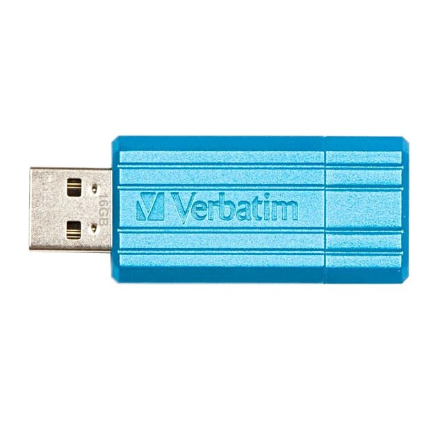 clé USB flash 128GB Verbatim PinStripe Blue (49461)