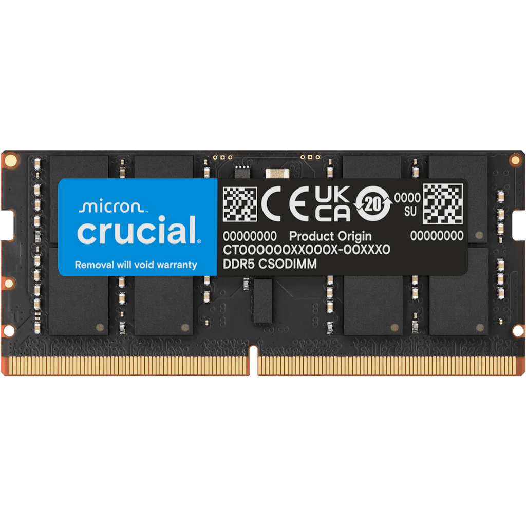 Mémoire vive 32GB DDR5 6400MHz Crucial CSODIMM (CT32G64C52CS5)