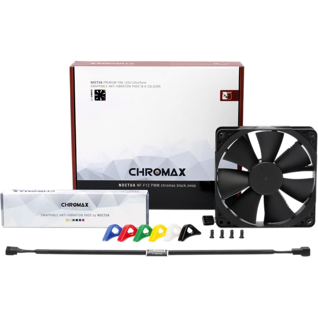 Вентилятор для корпуса Noctua NF-F12 PWM chromax.black.swap - NF-F12-PWM-CH.BK.S - photo 3