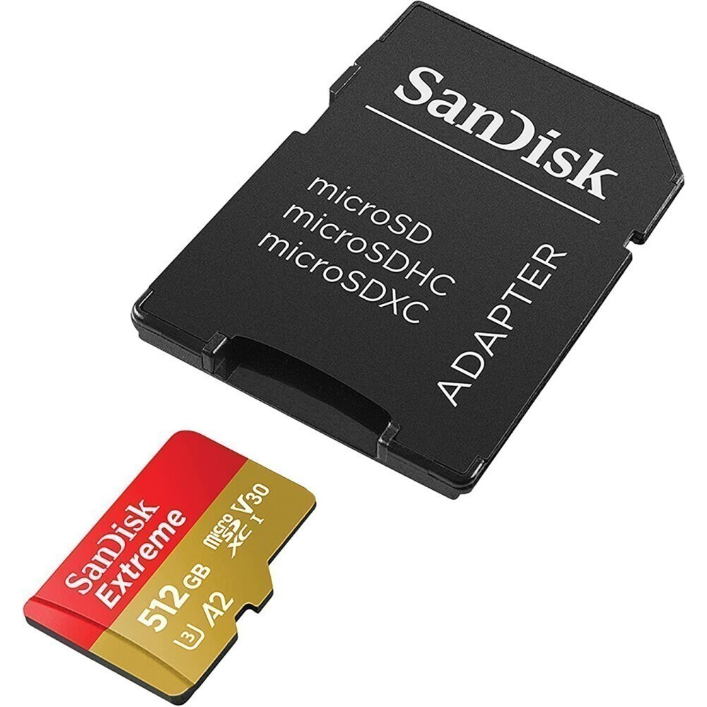 Карта памяти 512GB MicroSD SanDisk Extreme + SD adapter (SDSQXAV-512G-GN6MA)