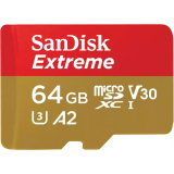 Карта памяти 64GB MicroSD SanDisk Extreme + SD adapter (SDSQXAH-064G-GN6MA)