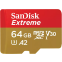 Карта памяти 64GB MicroSD SanDisk Extreme + SD adapter (SDSQXAH-064G-GN6MA)