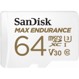Carte mémoire 64GB MicroSD SanDisk Max Endurance + SD adapter (SDSQQVR-064G-GN6IA)