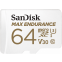 Carte mémoire 64GB MicroSD SanDisk Max Endurance + SD adapter (SDSQQVR-064G-GN6IA)