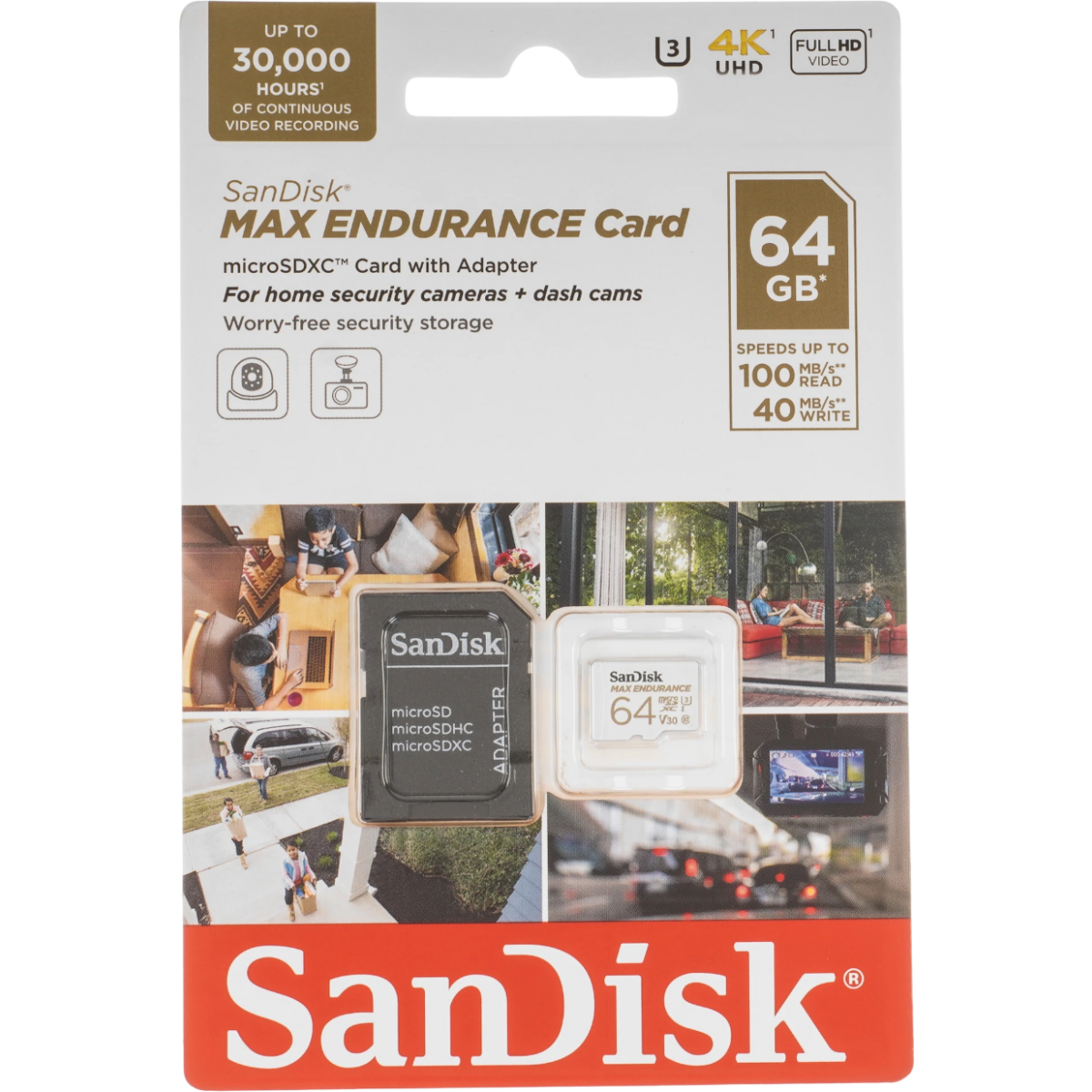 Carte mémoire 64GB MicroSD SanDisk Max Endurance + SD adapter (SDSQQVR-064G-GN6IA) - photo 2