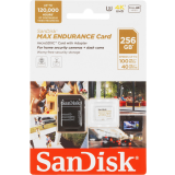 Carte mémoire 256GB MicroSD SanDisk Max Endurance + SD adapter (SDSQQVR-256G-GN6IA)