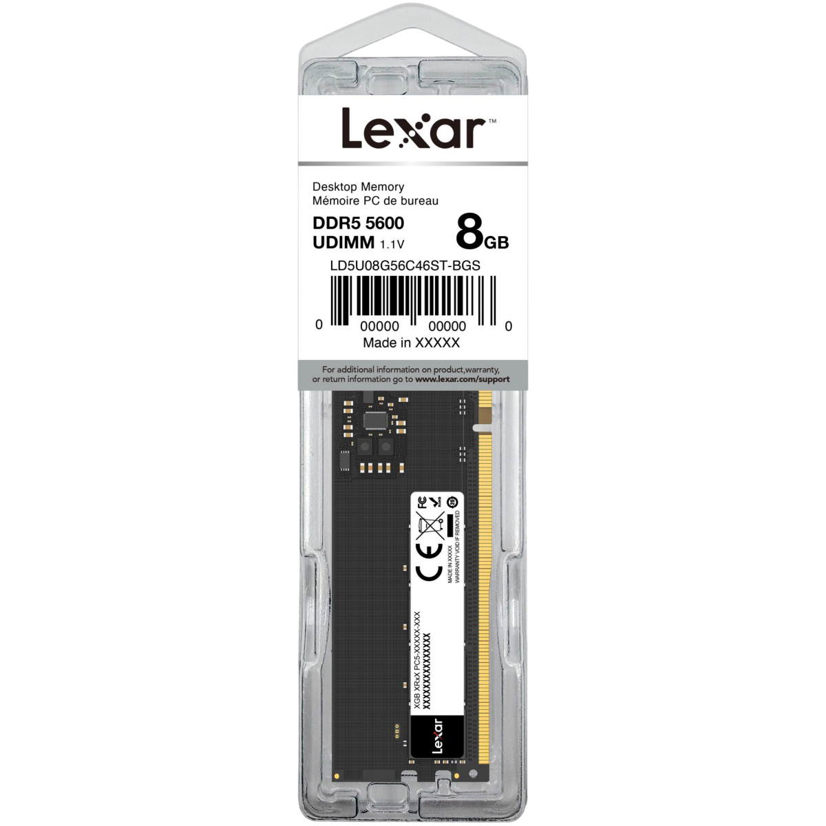Mémoire vive 8GB DDR5 5600MHz Lexar (LD5U08G56C46ST-BGS) - photo 2