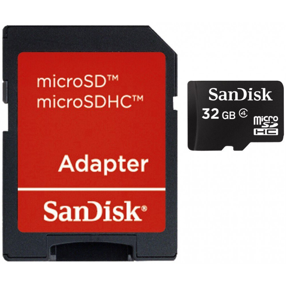 Carte mémoire 32GB MicroSD SanDisk + SD adapter (SDSDQM-032G-B35A)