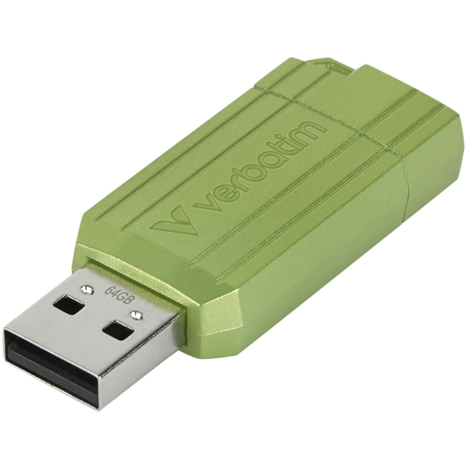 clé USB flash 64GB Verbatim Store 'n' Go PinStripe Green (49964)