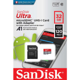 Carte mémoire 32GB MicroSD SanDisk Ultra + SD adapter (SDSQUA4-032G-GN6MT)