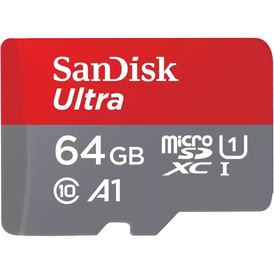 Carte mémoire 64GB MicroSD SanDisk Ultra + SD adapter (SDSQUAB-064G-GN6TA)