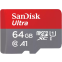 Carte mémoire 64GB MicroSD SanDisk Ultra + SD adapter (SDSQUAB-064G-GN6TA)