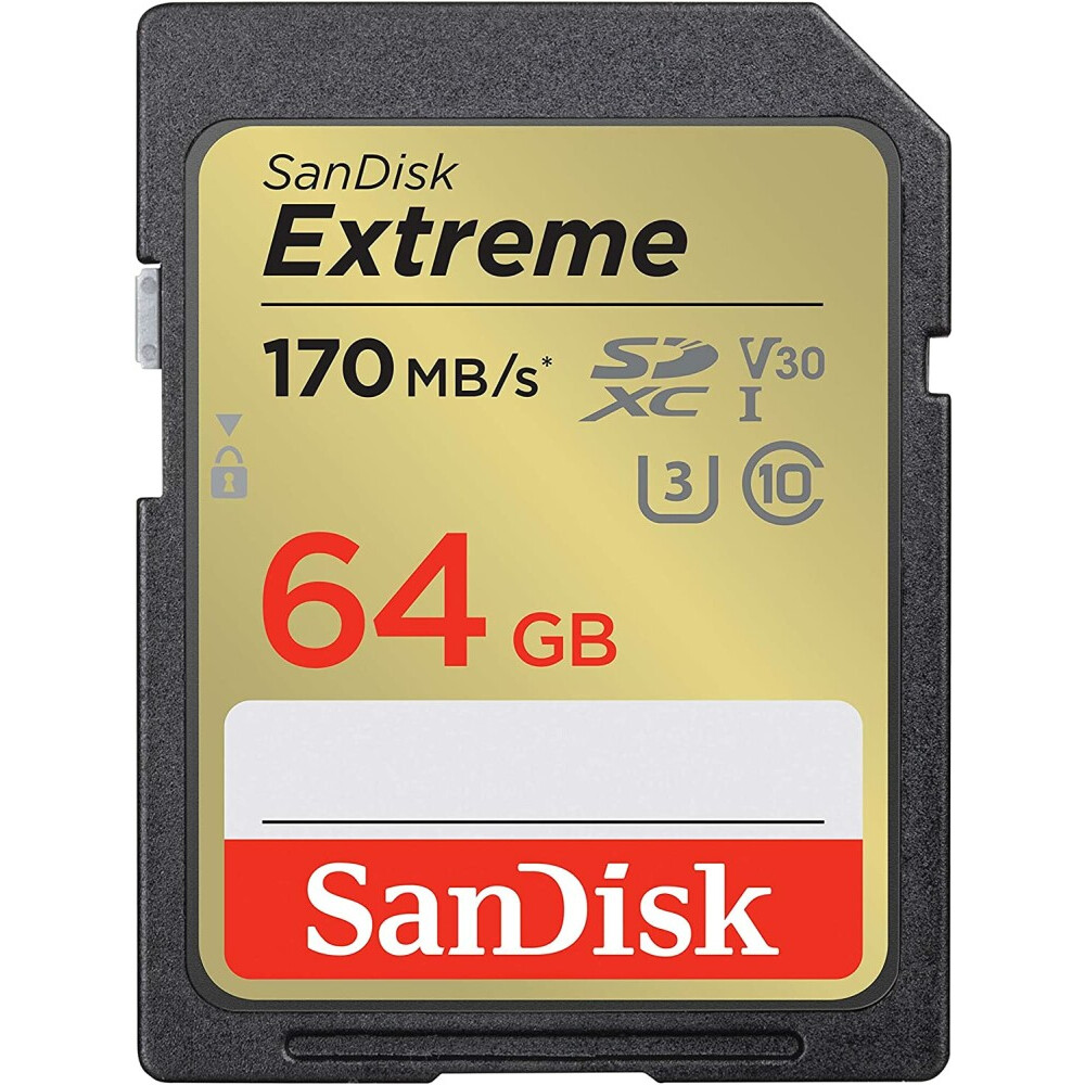 Carte mémoire 64GB SD SanDisk Extreme (SDSDXV2-064G-GNCIN)