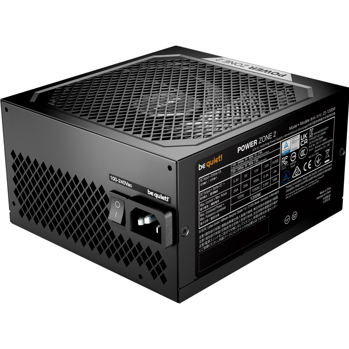 Alimentation électrique 1200W Be Quiet Power Zone 2 - BP030EU