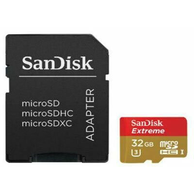 Карта памяти 32GB MicroSD SanDisk Extreme + SD adapter (SDSQXAF-032G-GN6AA)