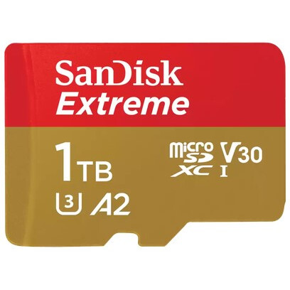 Carte mémoire 1TB MicroSD SanDisk Extreme + SD adapter (SDSQXAV-1T00-GN6MA)