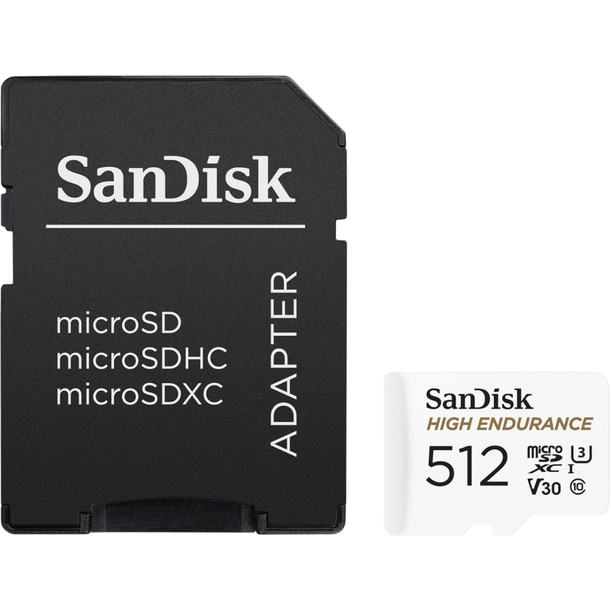 Carte mémoire 512GB MicroSD SanDisk High Endurance + SD adapter (SDSQQNR-512G-GN6IA)