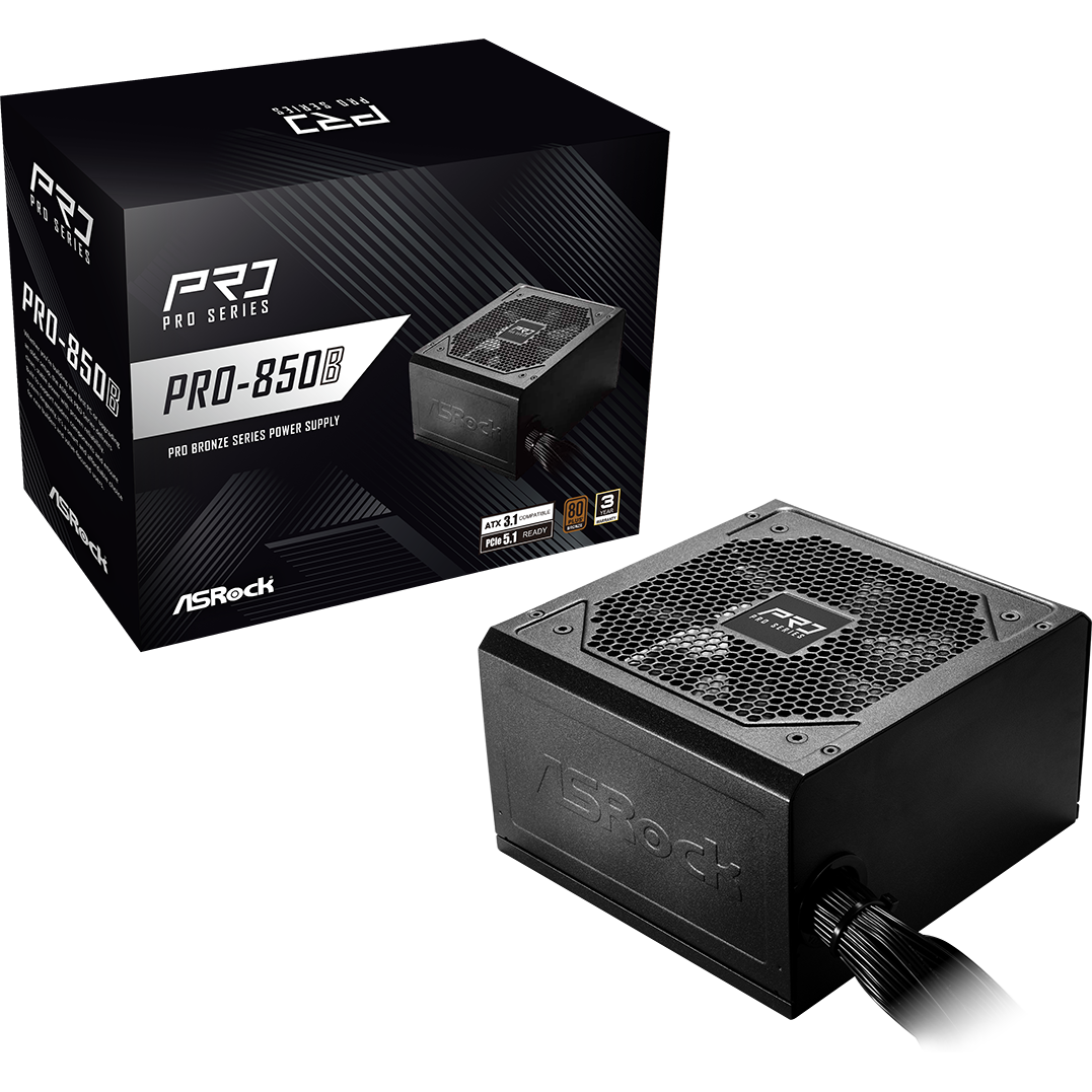Alimentation électrique 850W ASRock PRO PRO-850B - 90-UXR085-BNEAA2 - photo 5