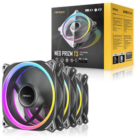 Вентилятор для корпуса Antec Neo Prizm T3 120 ARGB Black (3 pcs) - 0-761345-77773-5 - photo 11