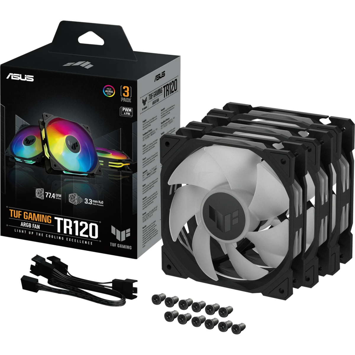 Вентилятор для корпуса ASUS TUF Gaming TR120 ARGB Black (3 pcs) - 90DA0090-B09020