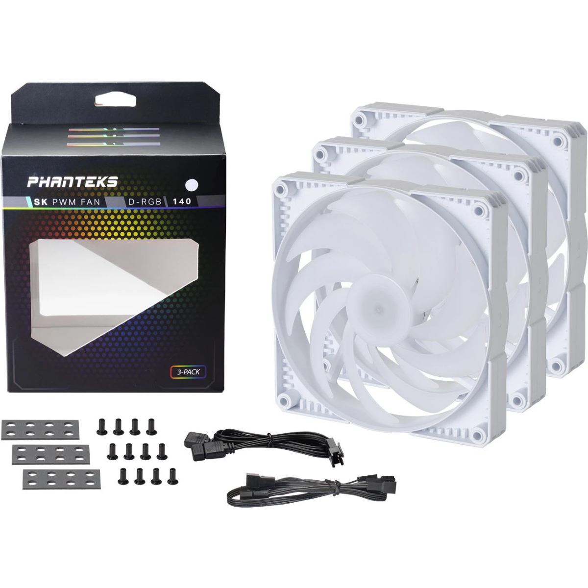 Ventilateur pour boîtier Phanteks F140SK D-RGB White (3-Pack) - PH-F140SK_DRGB_PWM_WT01_3P - photo 6
