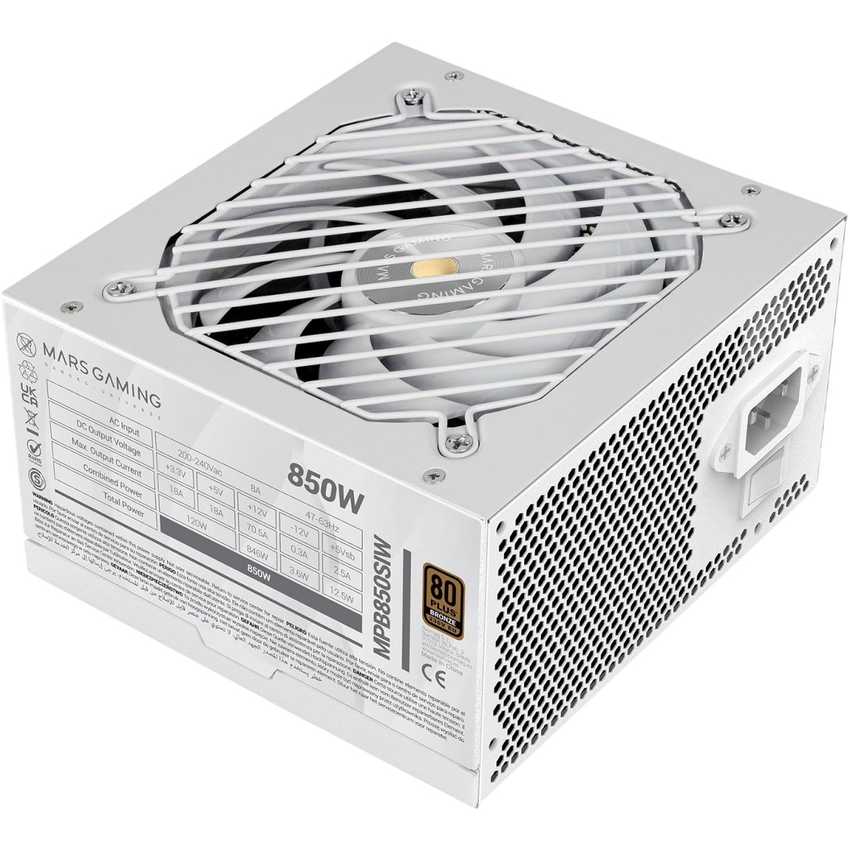 Alimentation électrique 850W Mars Gaming MPB850SIW