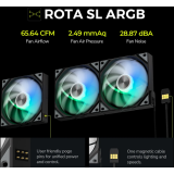 Вентилятор для корпуса TRYX Rota SL ARGB 120 Black (3 pcs) (F-R120A-AM3M-G0K)