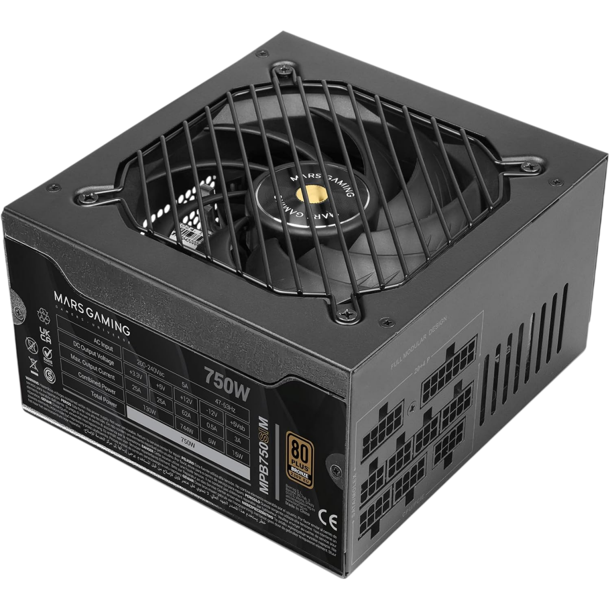 Alimentation électrique 750W Mars Gaming MPB750SIM