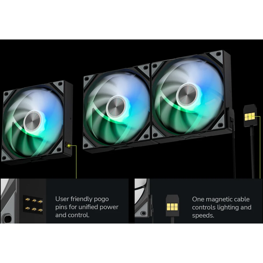 Ventilateur de boîtier TRYX Rota SL ARGB Reverse 120 Black (3 pcs) - F-R120R-AM3M-G0K - photo 8