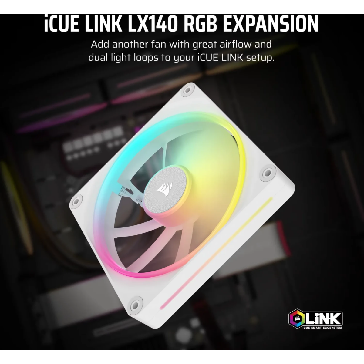 Ventilateur pour le boîtier Corsair iCUE LINK LX140 RGB White (CO-9051032-WW) - photo 11