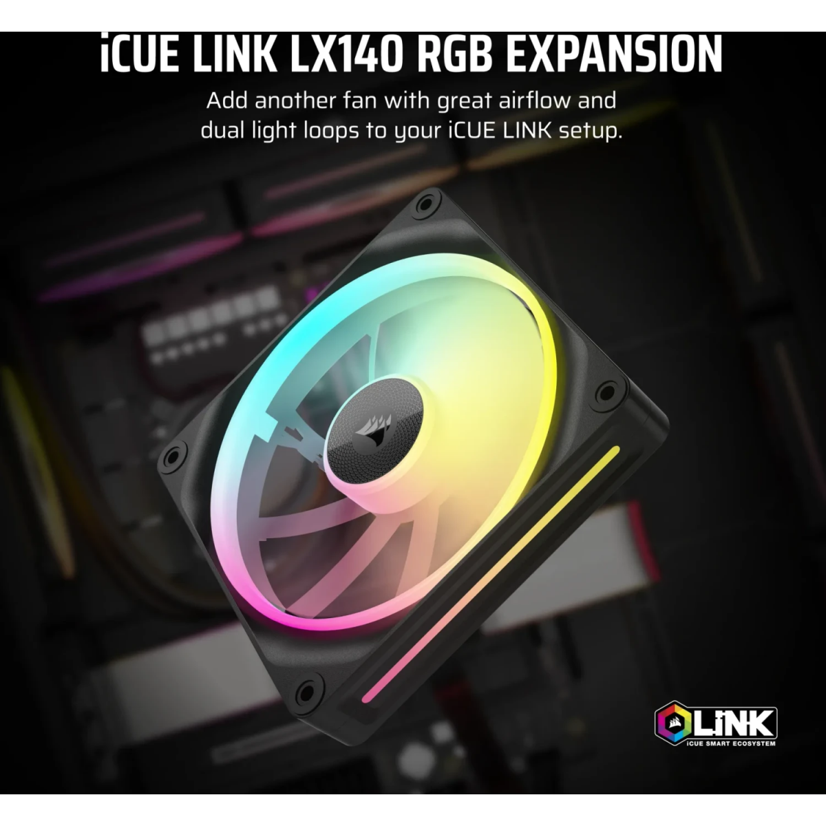 Ventilateur pour boîtier Corsair iCUE LINK LX140 RGB Black (CO-9051028-WW) - photo 7