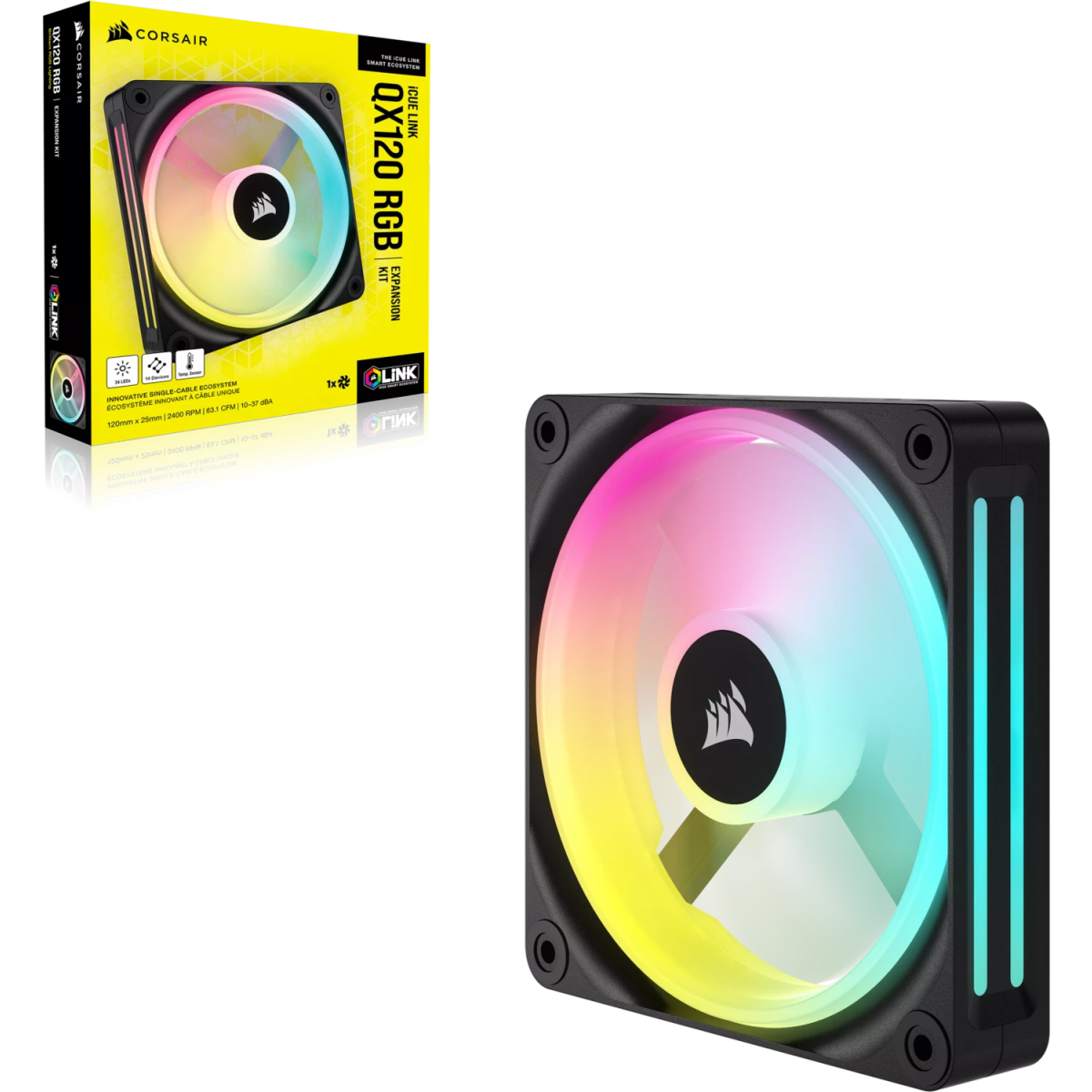 Ventilateur pour boîtier Corsair iCUE LINK QX120 RGB Black (CO-9051001-WW) - photo 8