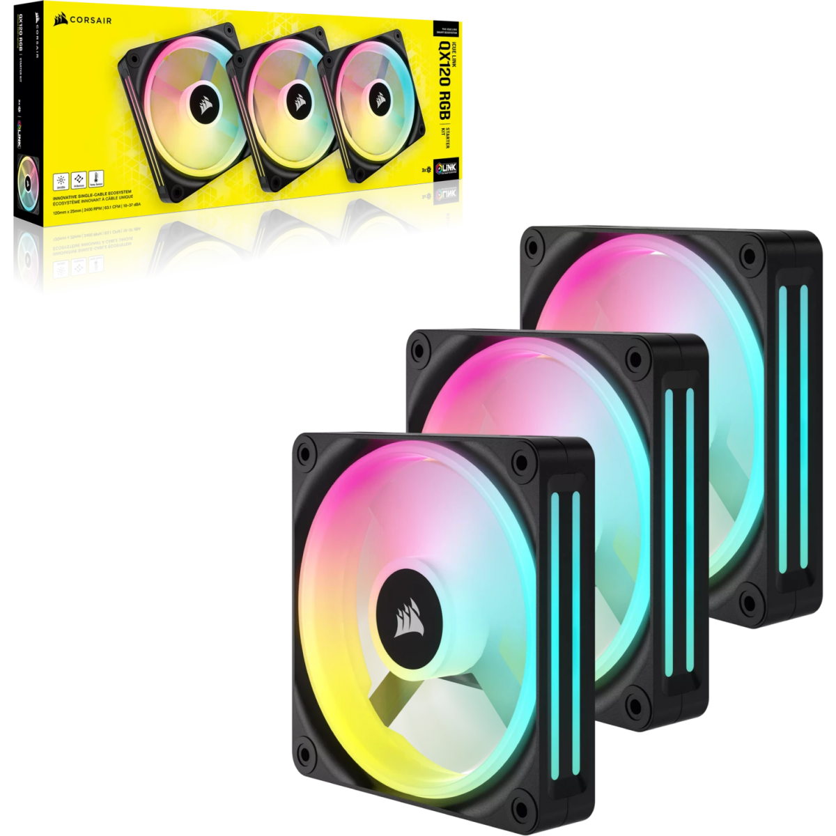 Ventilateur pour boîtier Corsair iCUE LINK QX120 RGB Black (CO-9051002-WW) - photo 10
