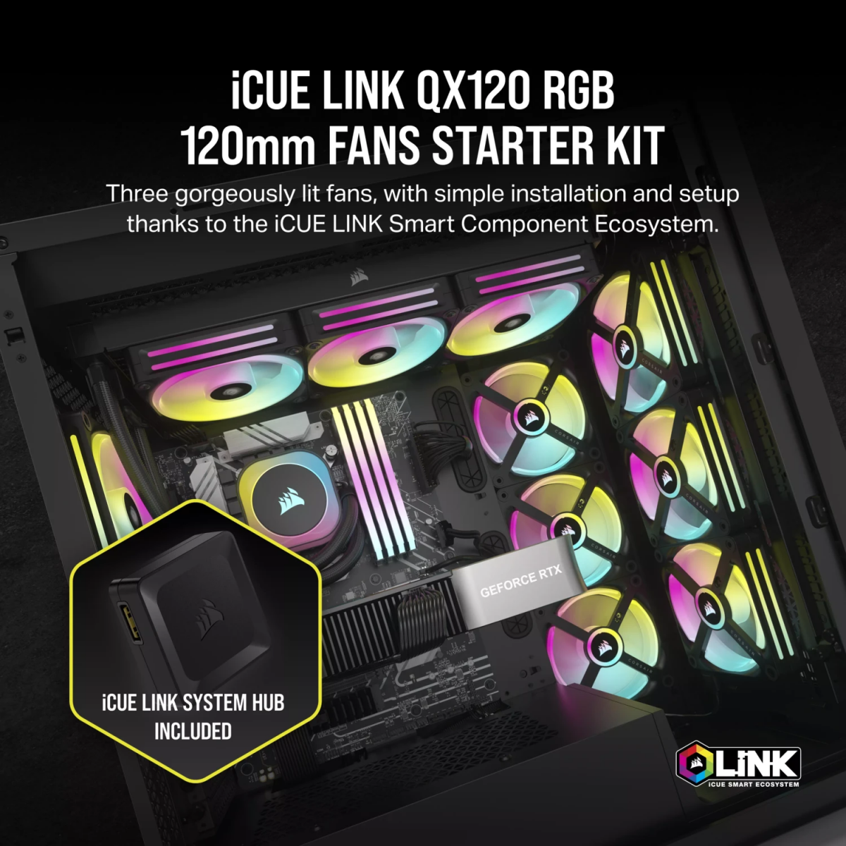 Ventilateur pour boîtier Corsair iCUE LINK QX120 RGB Black (CO-9051002-WW) - photo 14