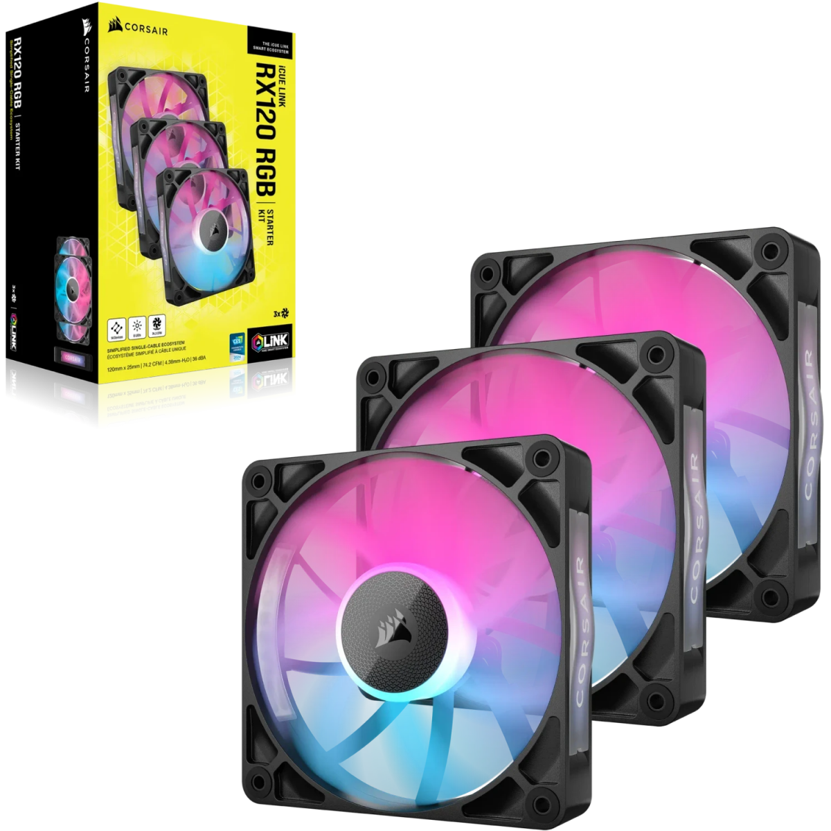 Ventilateur pour boîtier Corsair iCUE LINK RX120 RGB Black (CO-9051018-WW) - photo 4