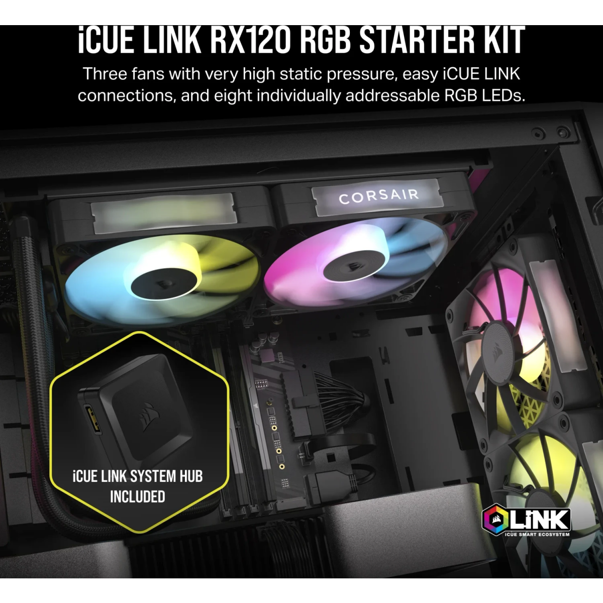 Ventilateur pour boîtier Corsair iCUE LINK RX120 RGB Black (CO-9051018-WW) - photo 9