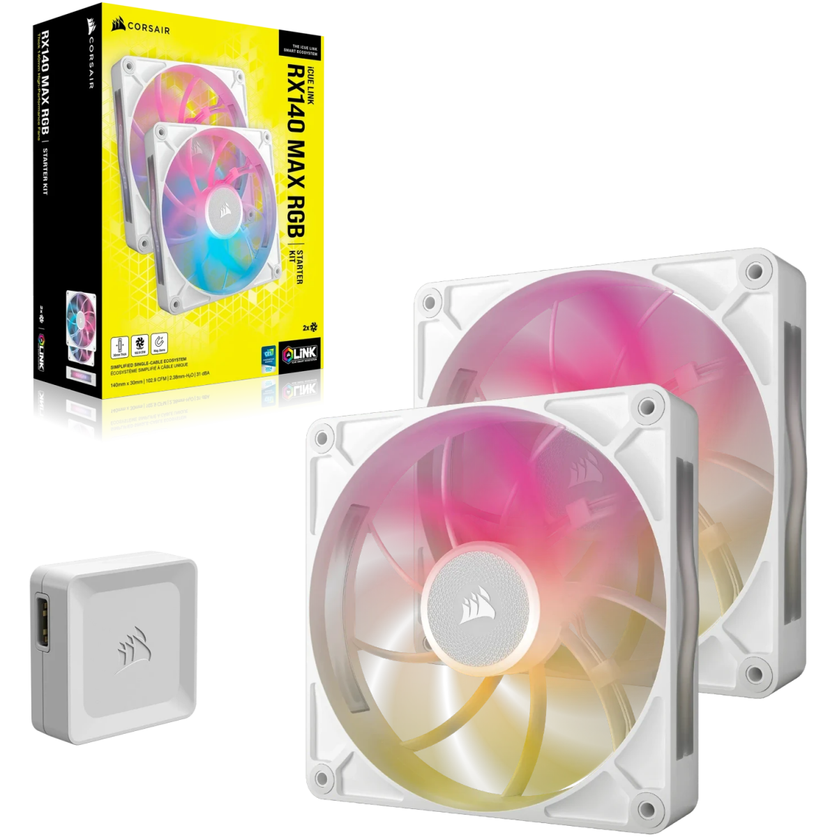 Ventilateur pour boîtier Corsair iCUE LINK RX140 MAX RGB White (CO-9051040-WW) - photo 5